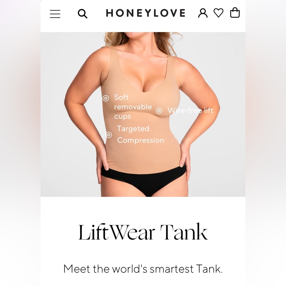 NWT Honeylove Liftwear Tank size Medium color Sand
